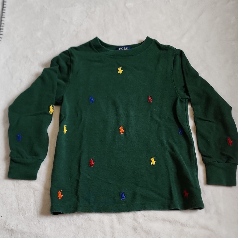 Polo by Ralph Lauren Green Long Sleeve Tee For Kids (Size 5)